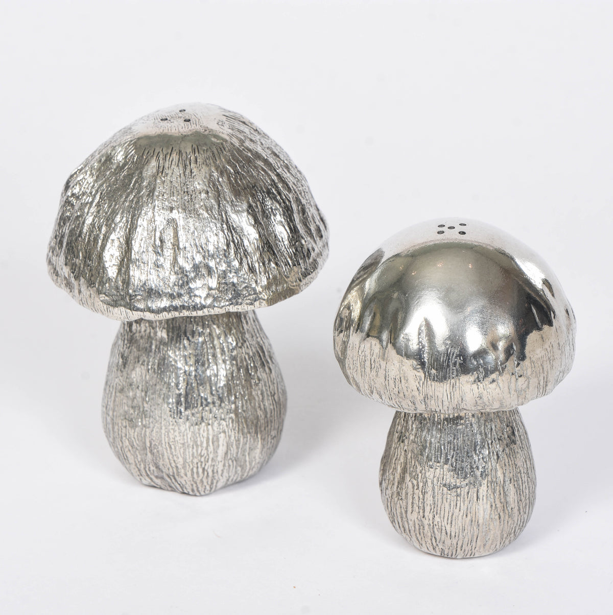 Pewter Mushroom Salt and Pepper Shakers
