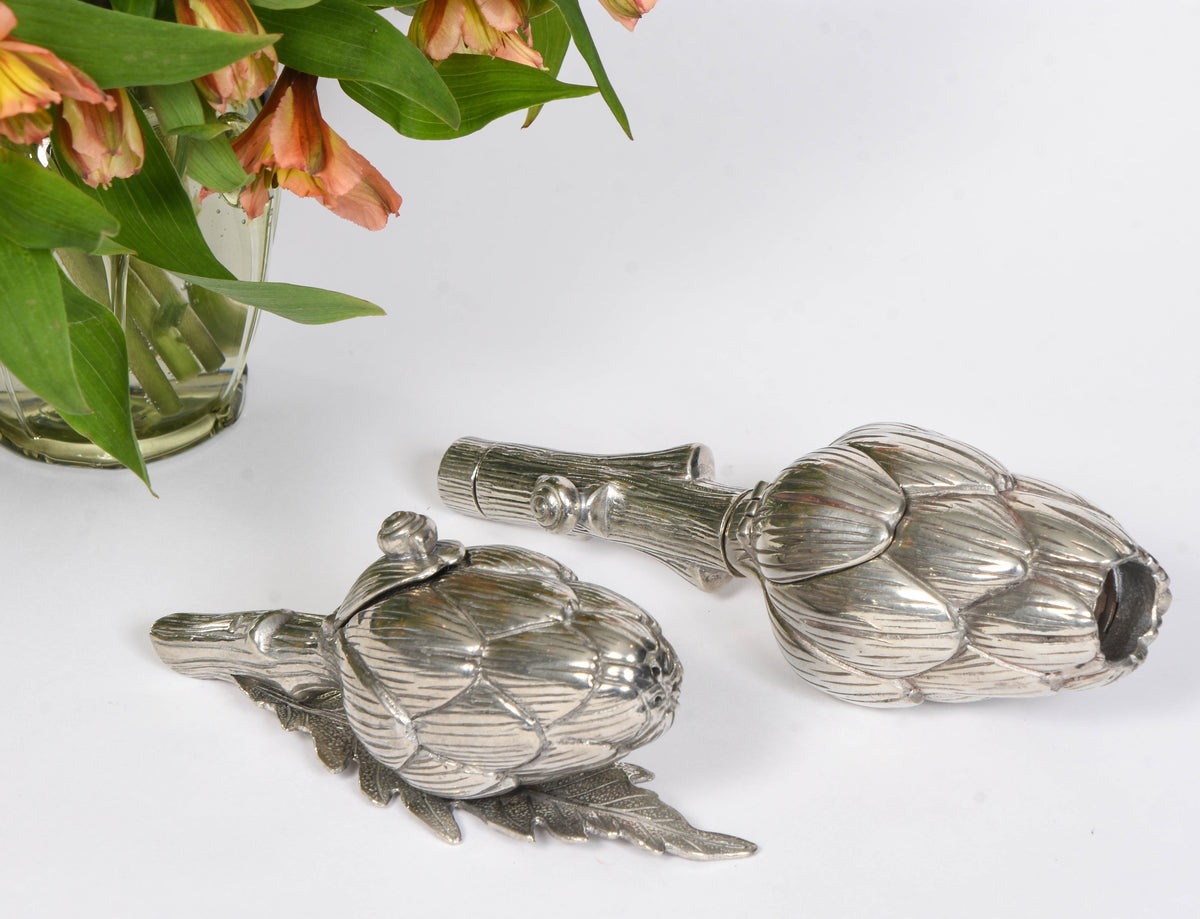 Artichoke Salt Shaker and Pepper Grinder