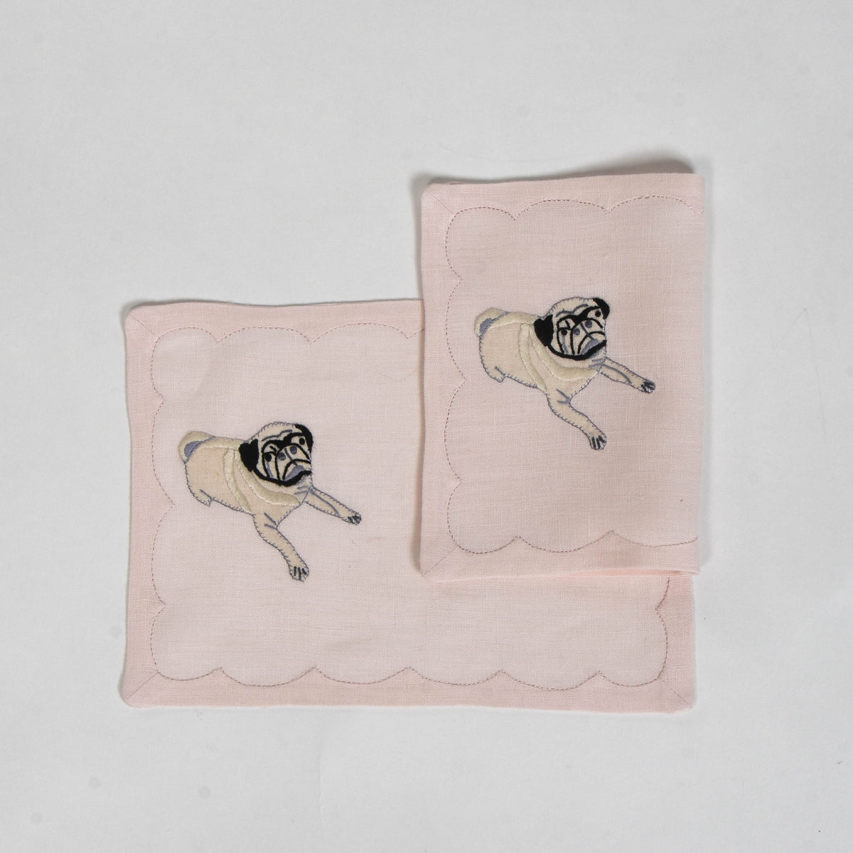 Set of 6 Pug Cocktail Napkins