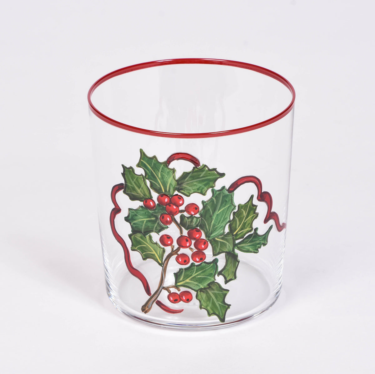 Holly Glass Tumblers - Set of 6