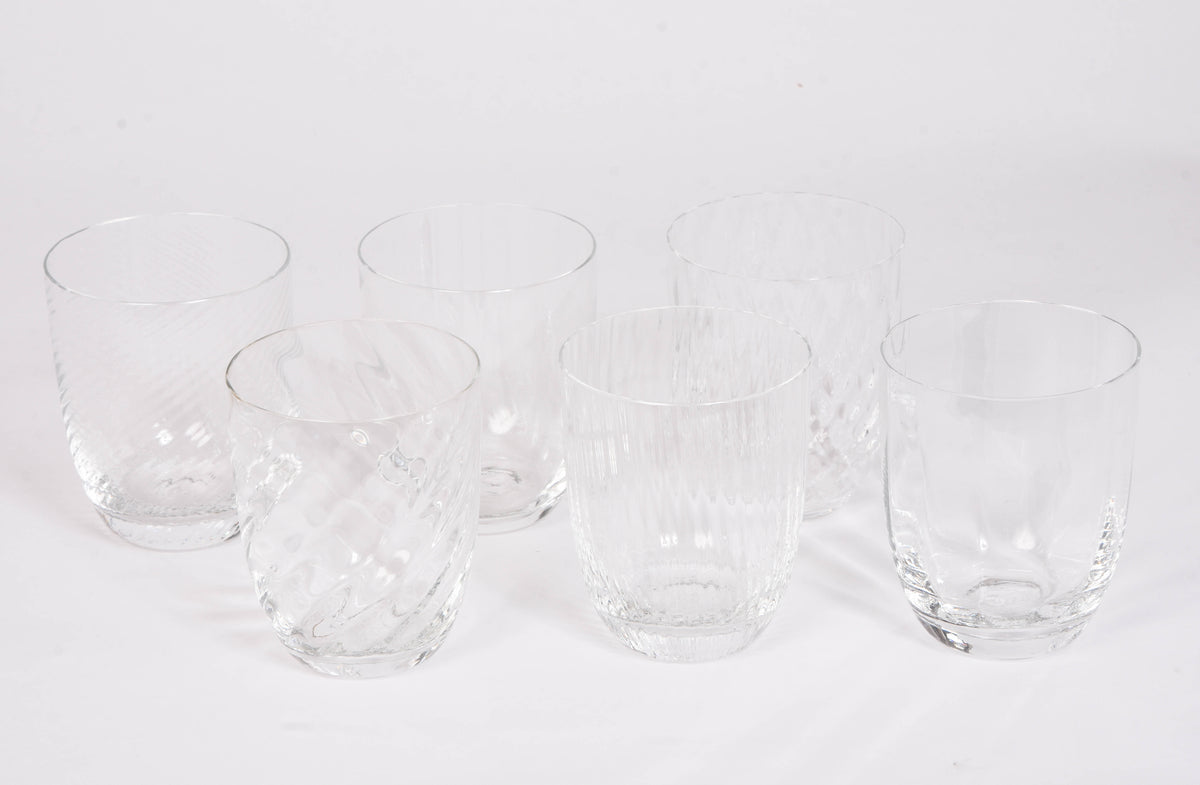 Set of 6 Assorted Textured Glasses