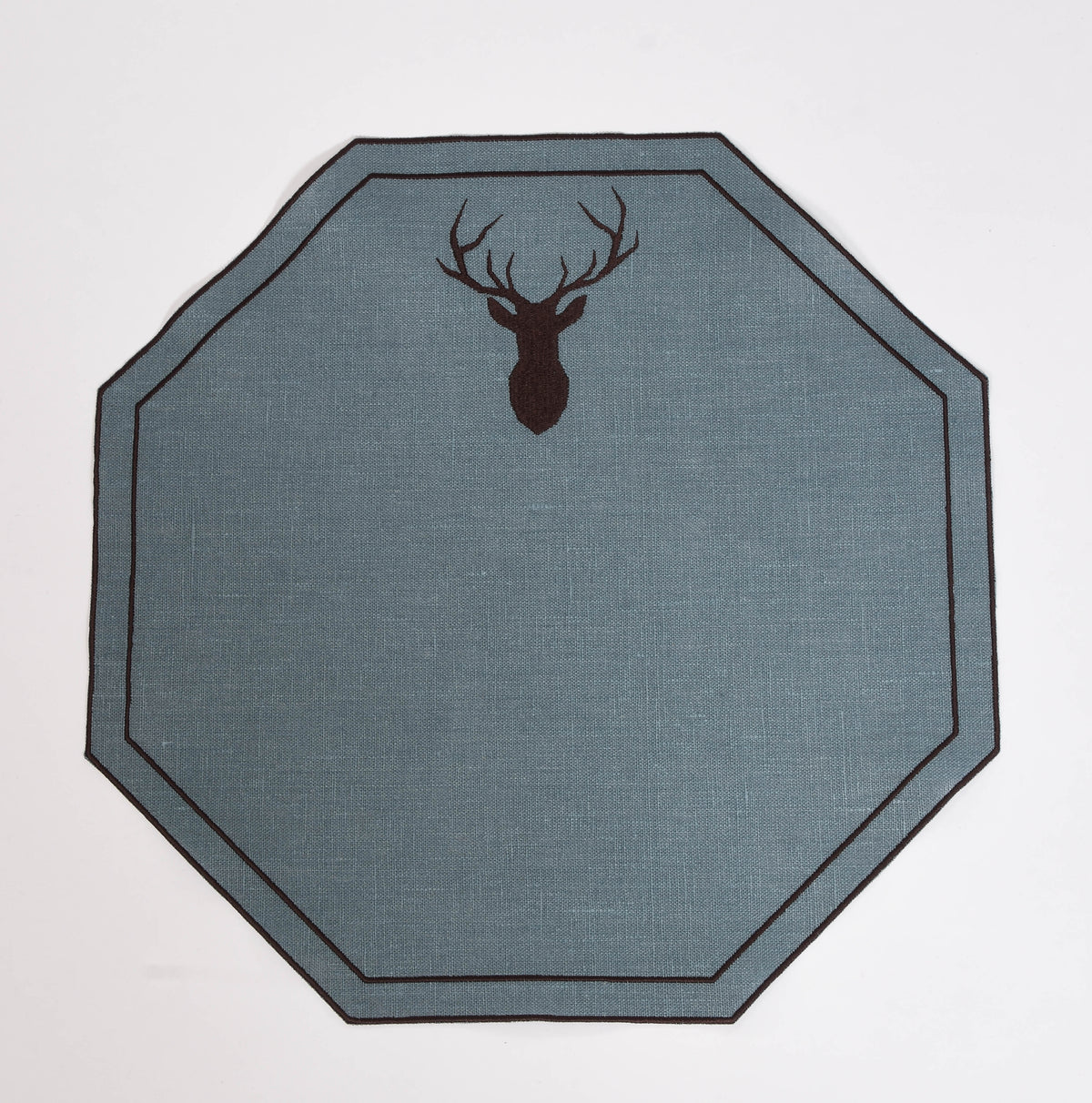 Waxed linen Placemat with Embroidered Motif