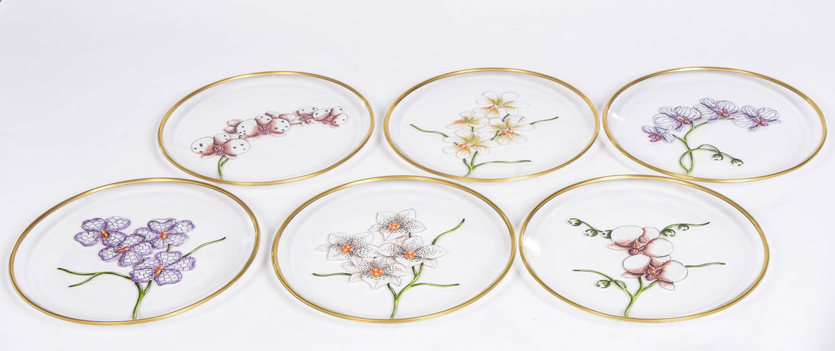 Orchid Glass Dessert Plates