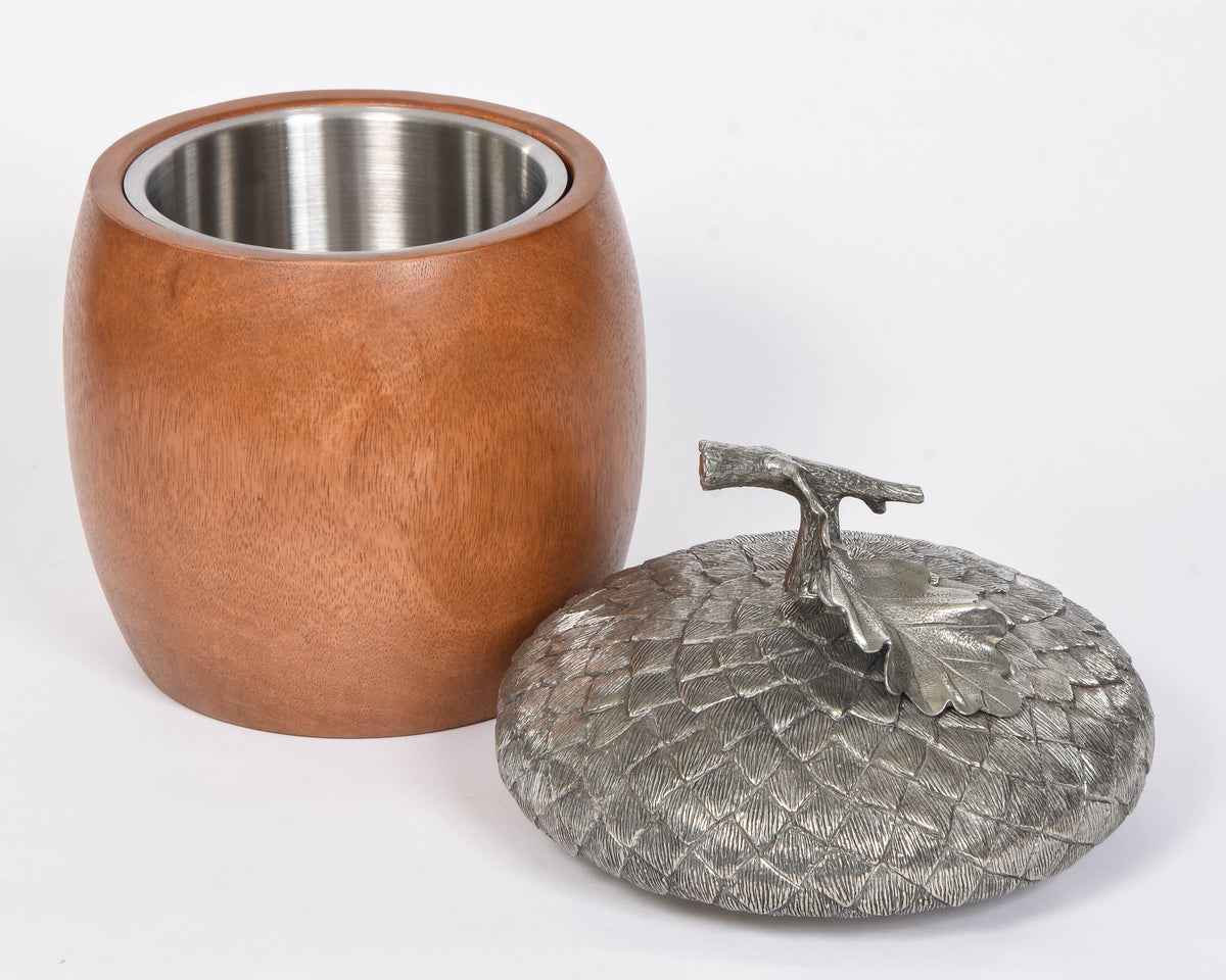 Wood Acorn Ice Bucket 