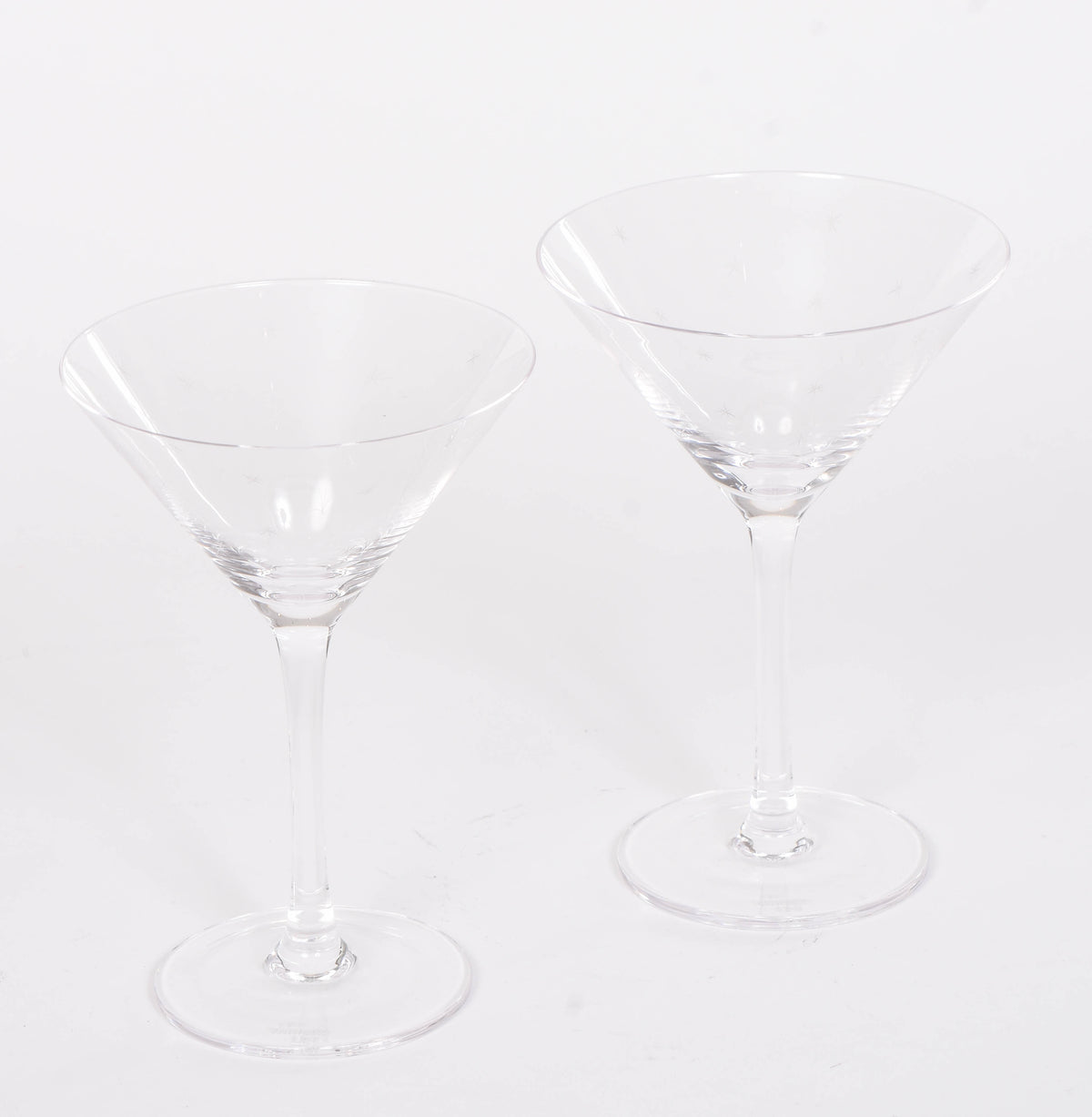Pair of Crystal Martini Glasses