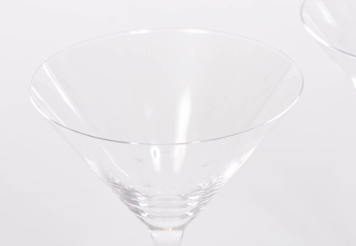 Pair of Crystal Martini Glasses