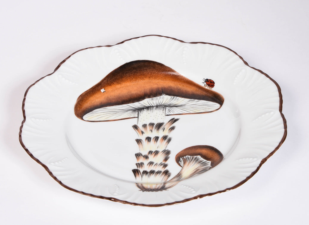 Set of 6 Pinto Mushroom Dinner Plates